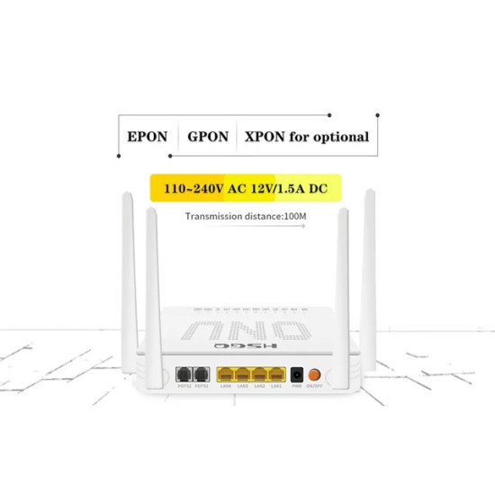HSGQ 4GE+2POTS+1USB+2.4G+5.8G1200M WiFi XPON ONU