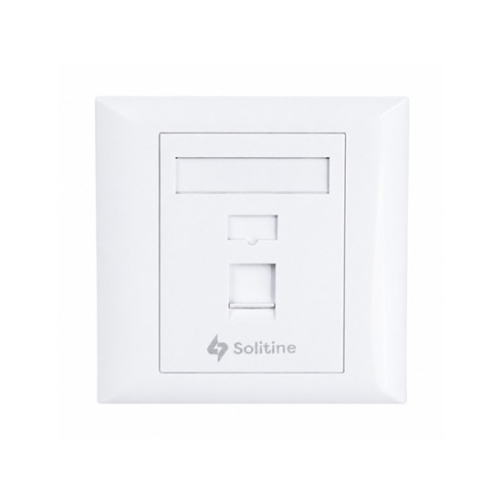 Solitine Face Plate Single Port Cat6, White